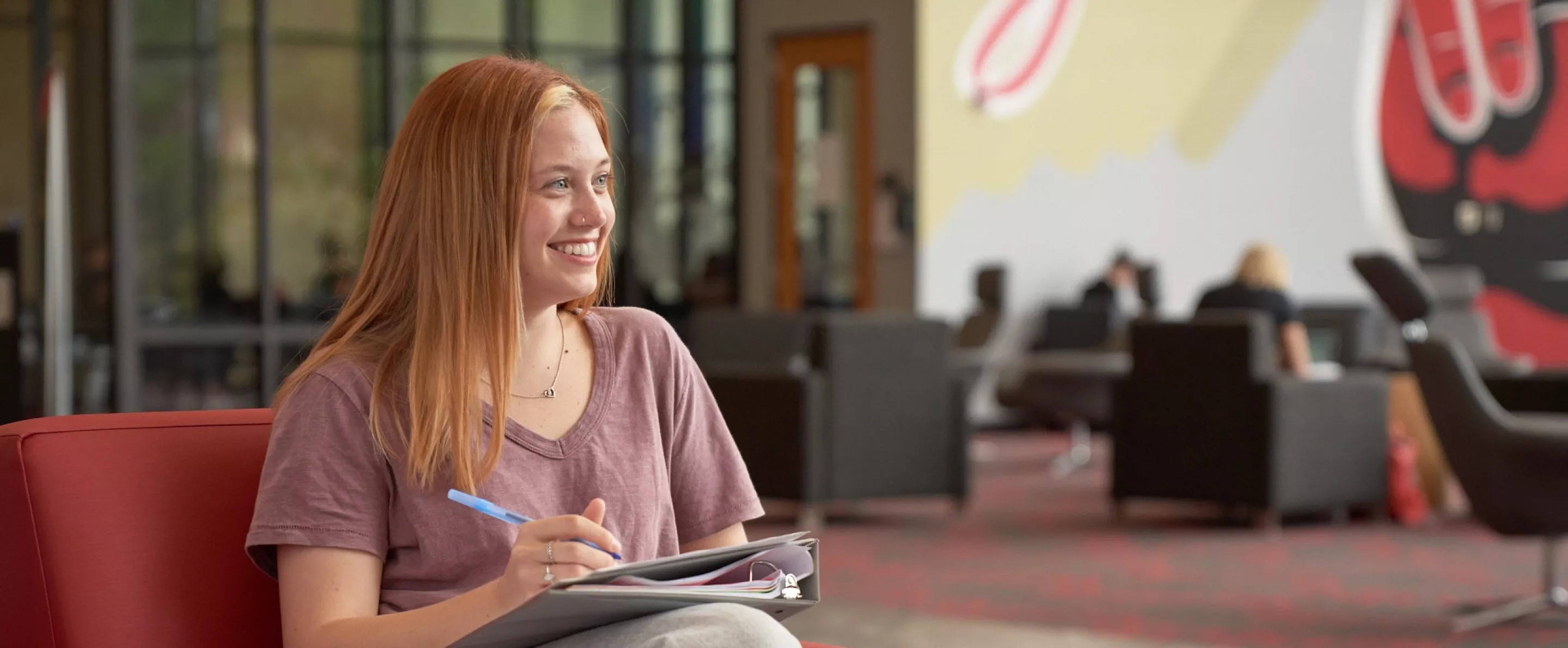 Student talking in the SAC