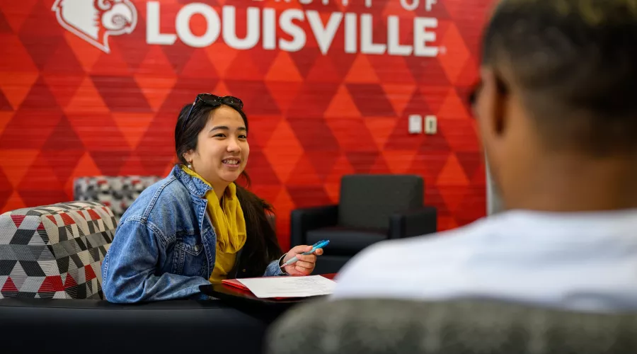 Students working in the Woodford R. and Harriet Porter Building.